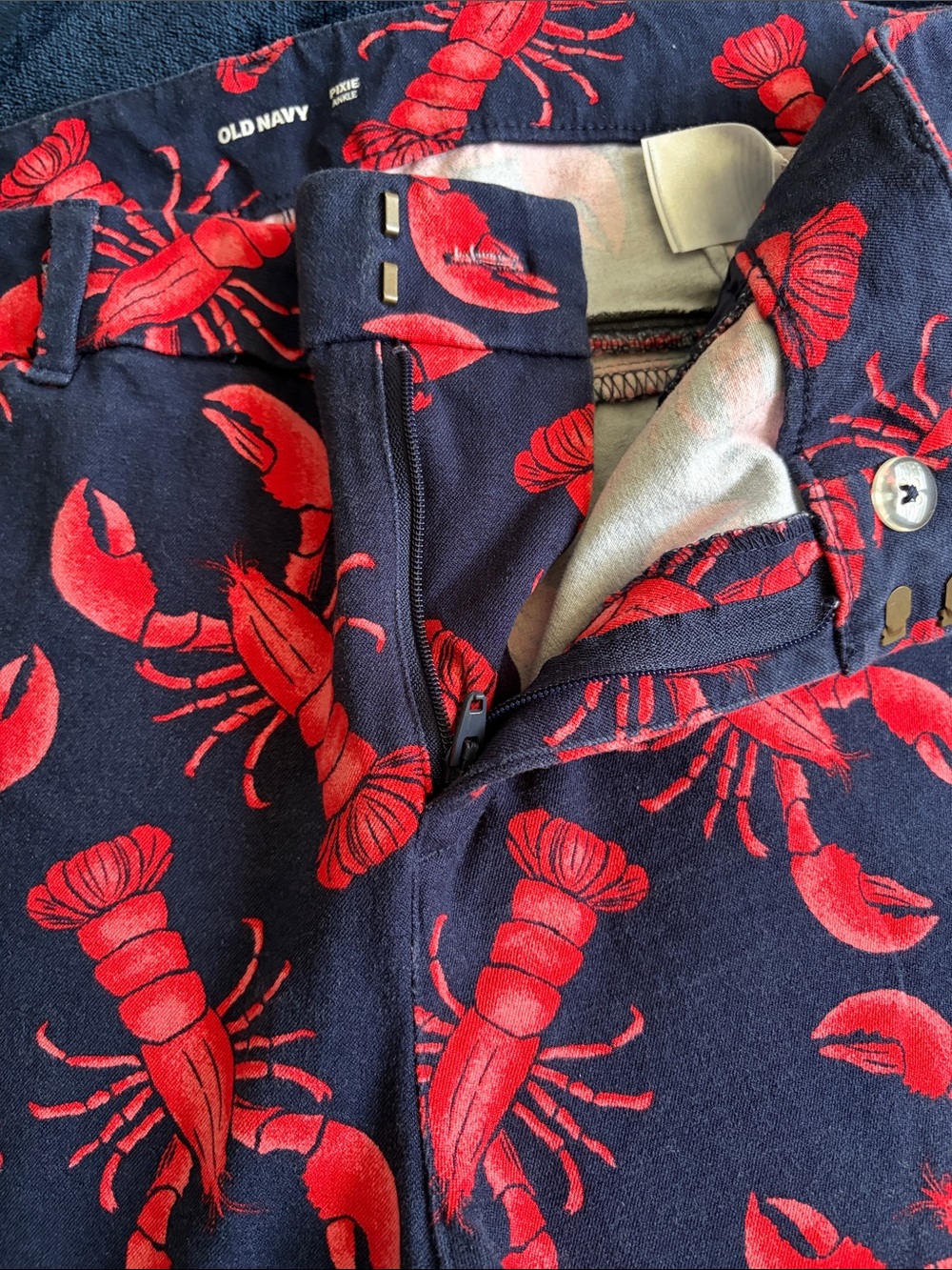 Old Navy Navy Jeans with Red Lobster Print